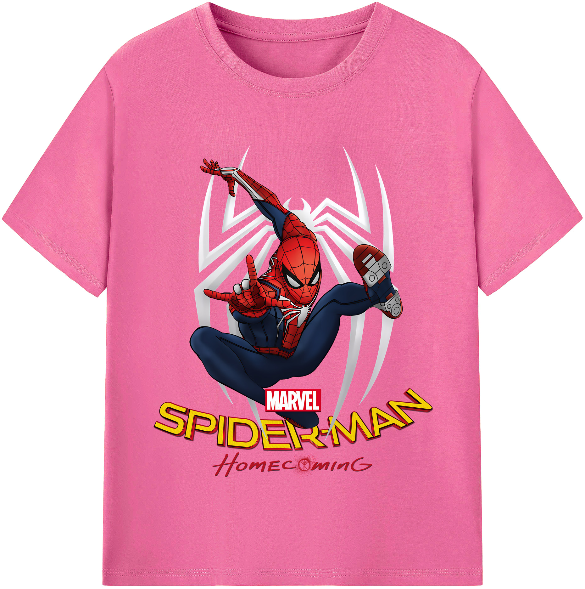 （画像用） Spider Man スパイダーマン レディースカジュアルプリントTシャツ（綿100％）